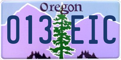 OR license plate 013EIC