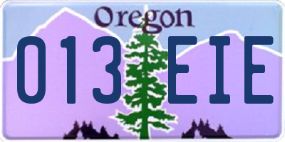 OR license plate 013EIE