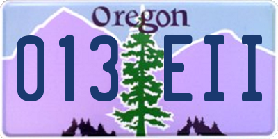 OR license plate 013EII