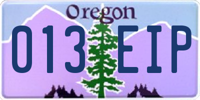 OR license plate 013EIP