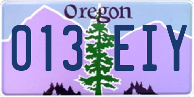 OR license plate 013EIY