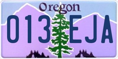 OR license plate 013EJA