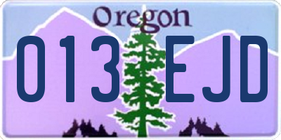 OR license plate 013EJD