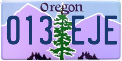 OR license plate 013EJE