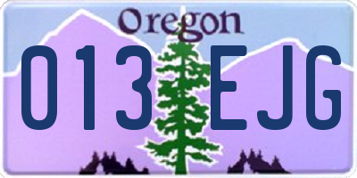 OR license plate 013EJG