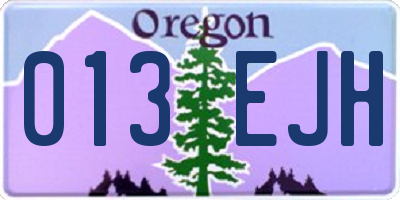OR license plate 013EJH