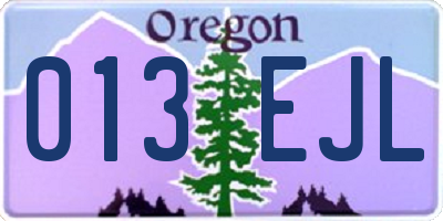 OR license plate 013EJL