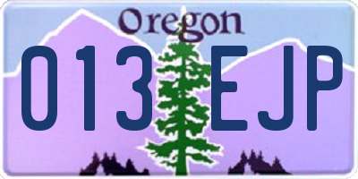 OR license plate 013EJP