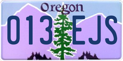 OR license plate 013EJS