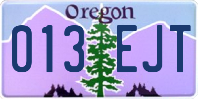 OR license plate 013EJT
