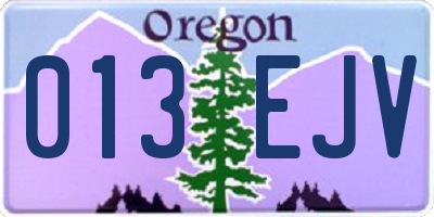OR license plate 013EJV