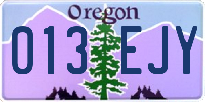 OR license plate 013EJY