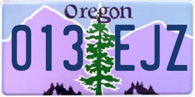 OR license plate 013EJZ