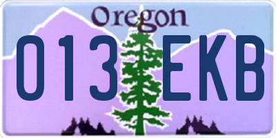 OR license plate 013EKB