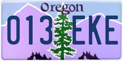 OR license plate 013EKE