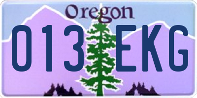 OR license plate 013EKG