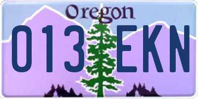 OR license plate 013EKN