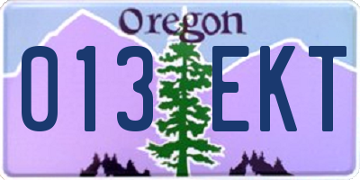 OR license plate 013EKT