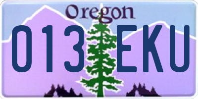 OR license plate 013EKU