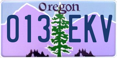 OR license plate 013EKV