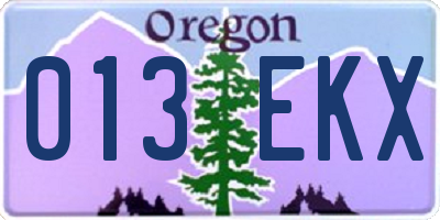 OR license plate 013EKX