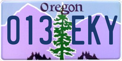 OR license plate 013EKY