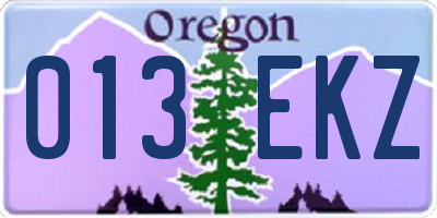 OR license plate 013EKZ