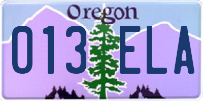 OR license plate 013ELA