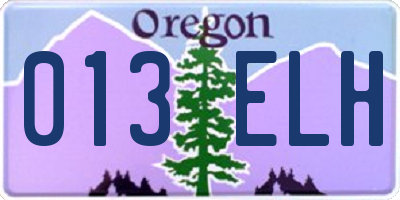OR license plate 013ELH
