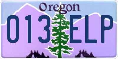 OR license plate 013ELP
