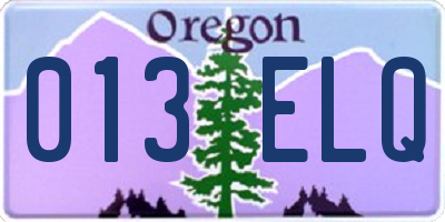 OR license plate 013ELQ