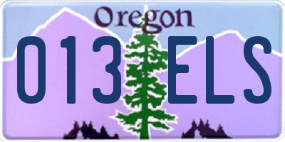 OR license plate 013ELS