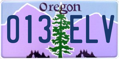 OR license plate 013ELV