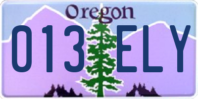 OR license plate 013ELY