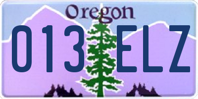 OR license plate 013ELZ