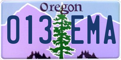 OR license plate 013EMA