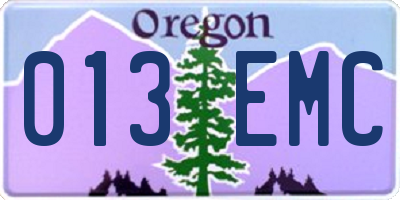 OR license plate 013EMC