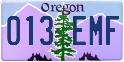 OR license plate 013EMF
