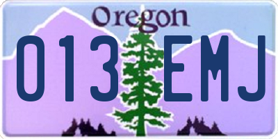OR license plate 013EMJ