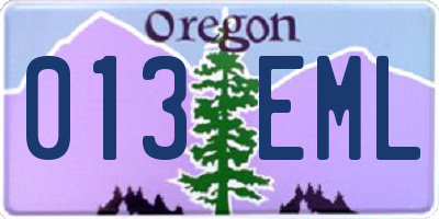 OR license plate 013EML
