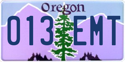 OR license plate 013EMT