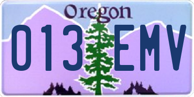 OR license plate 013EMV