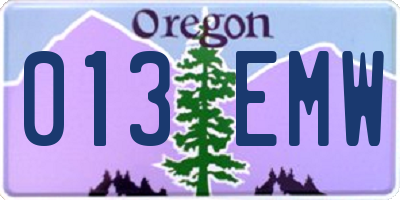 OR license plate 013EMW