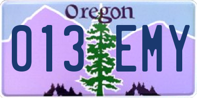 OR license plate 013EMY