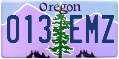 OR license plate 013EMZ