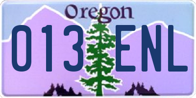 OR license plate 013ENL