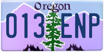 OR license plate 013ENP