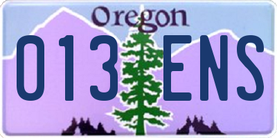 OR license plate 013ENS