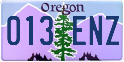 OR license plate 013ENZ