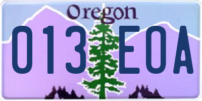OR license plate 013EOA